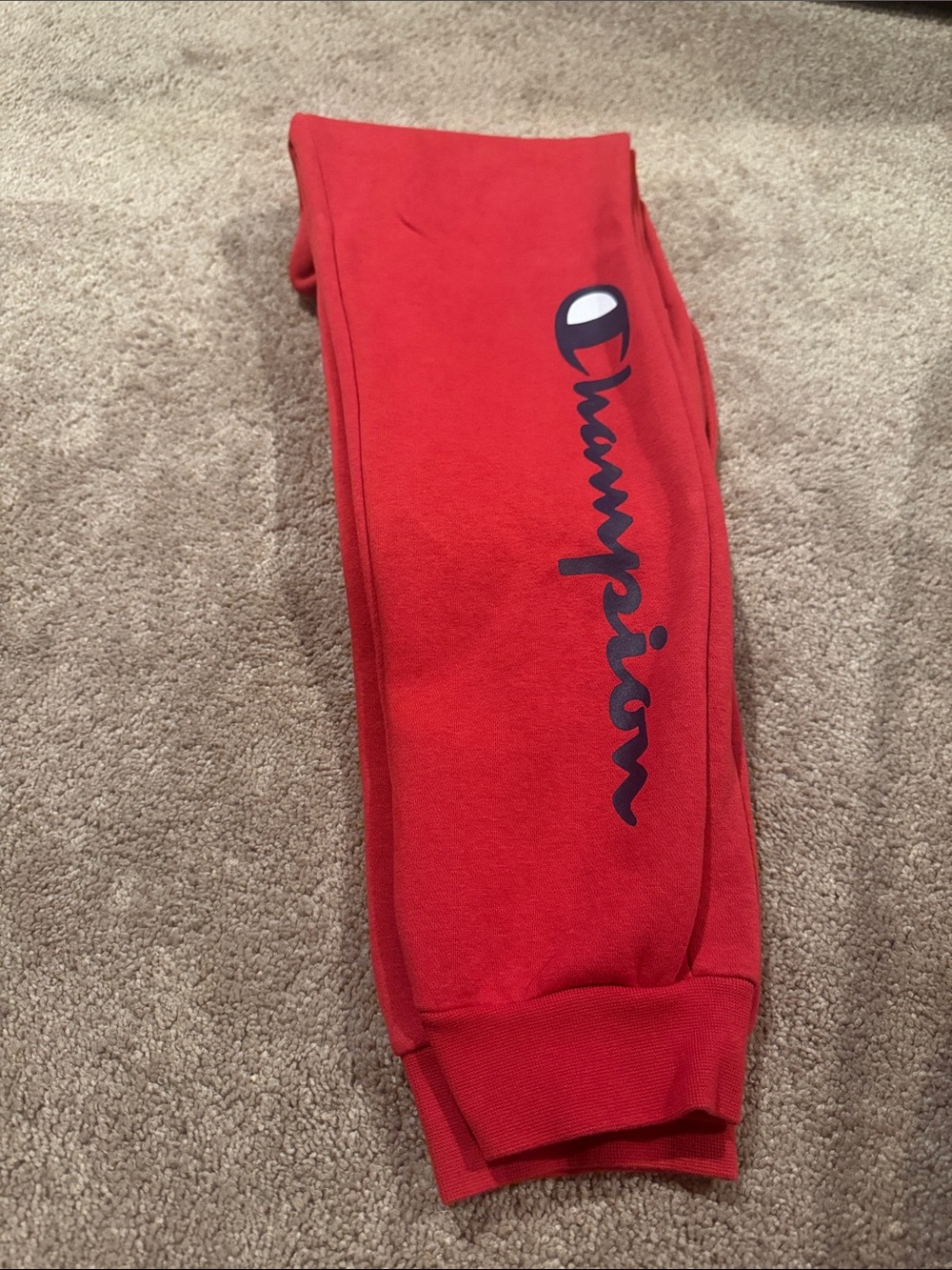 Champion Red Kids Sweatpants with Navy Logo